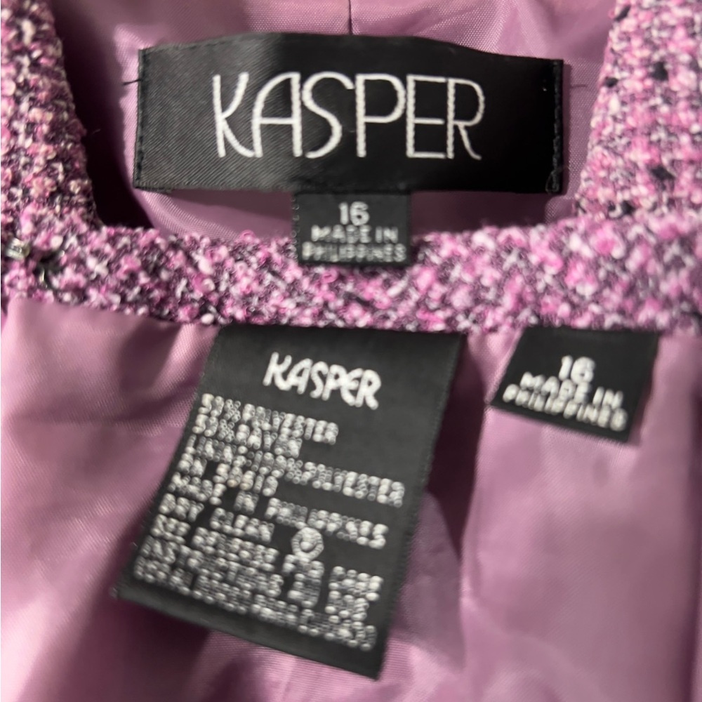 Kasper Purple Tweed Skirt Suit Set - Picture 6 of 6
